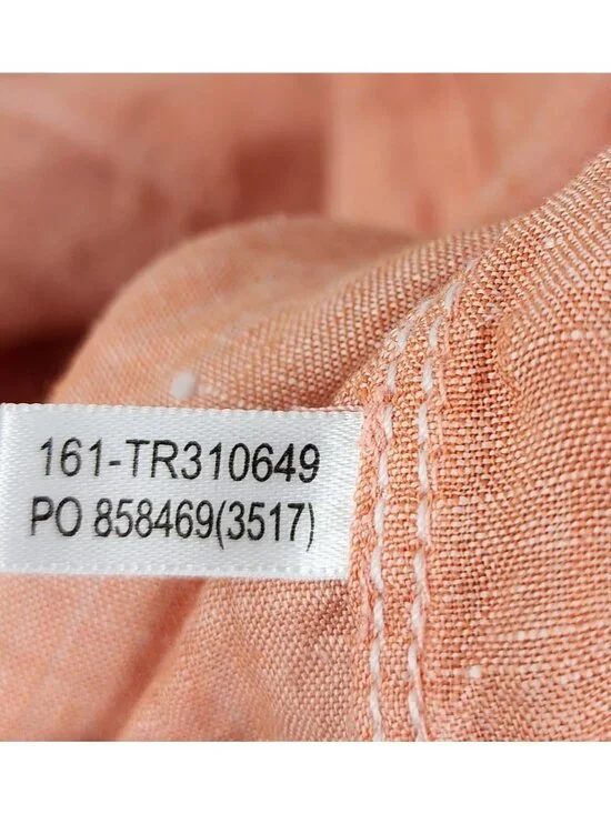 TOMMY BAHAMA Shirt Mens XL Orange Relax 100% Linen 161-TR310649 - Picture 7 of 7